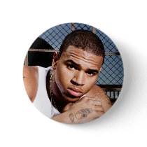 Chris Brown Button - Chris Brown Seated Gaze