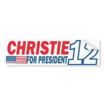Chris Christie For President 12 Bumper Sticker