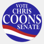 Chris Coons for Senate Lapel Stickers