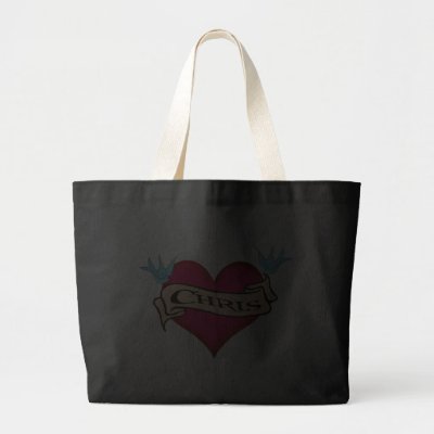 Chris - Custom Heart Tattoo T-shirts &amp; Gifts Tote Bag by 
