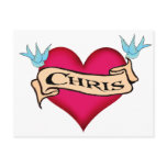 Chris - Custom Heart Tattoo T-shirts &amp; Gifts Postcards