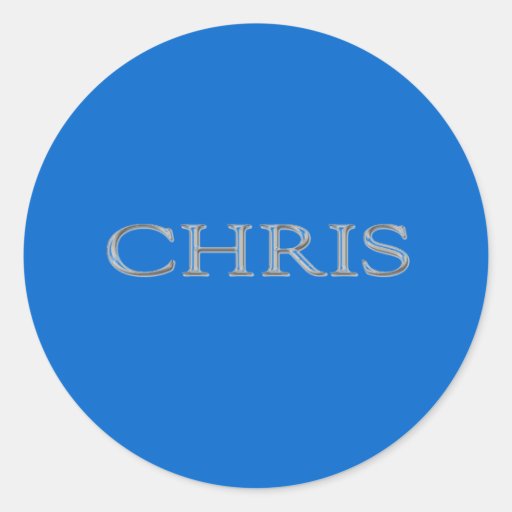 Chris Custom Raised Lettering Classic Round Sticker Zazzle