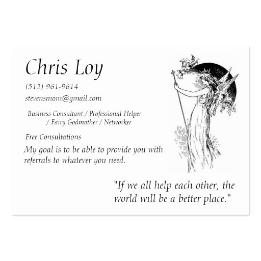 Chris Loy Fairy Godmother Business Card (front side)