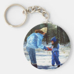 Chris & Sean in the snow Keychain