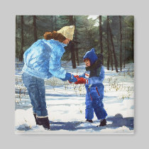 Chris & Sean in the snow magnets