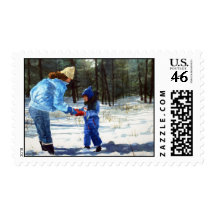 Chris & Sean in the snow Stamp