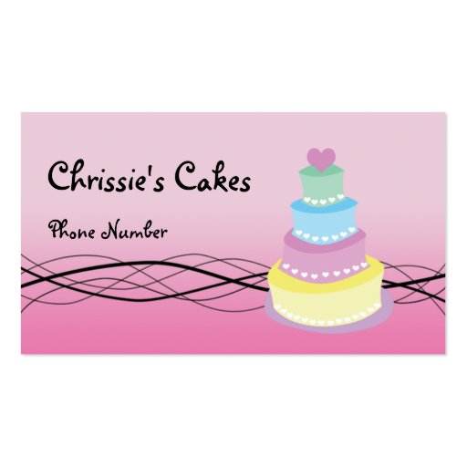 Chrissie's Cakes Business Card (front side)