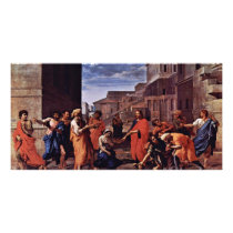 Christ And The Adulteress By Poussin Nicolas Photo Card