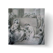 Christ Blessing Little Children Button