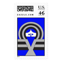 Christ Blue Postage Stamp