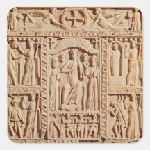 Christ Enthroned, from an Evangelistary Square Stickers