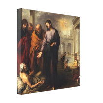 Christ Heals the Paralytic by Bartolome  Murillo Gallery Wrap Canvas