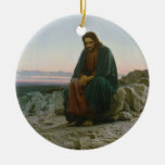 Christ in the Desert by Ivan Nikolaevich Kramskoi Christmas Tree Ornament
