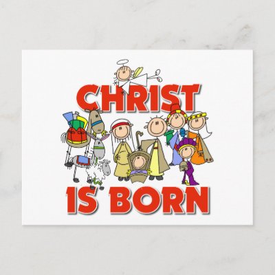 Christ Is Born Christmas Gift postcards