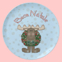 Christ Moose Buon Natale Christmas Plate