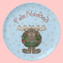 Christ Moose Feliz Navidad Christmas Plate