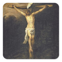 Christ on the Cross, 1672 Square Stickers