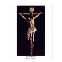 Christ On The Cross By Zurbarán Francisco De Post Card