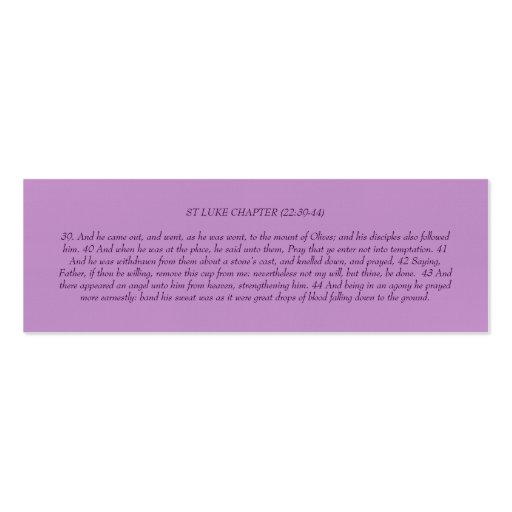 Christ Suffers In Gethsemane Bible Book Mark Business Cards (back side)