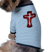 Christ sur croix rouge dog t shirt