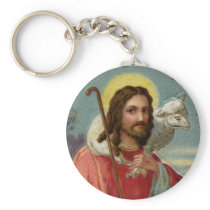 Christ the Shepherd with Lamb Vintage Easter Key Chain