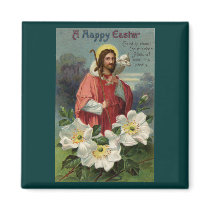 Christ the Shepherd with Lamb Vintage Easter Refrigerator Magnets