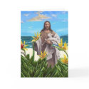 Christ With Bird Of Paradise cards by BeachOfEden Christ With Bird Of Paradise cards