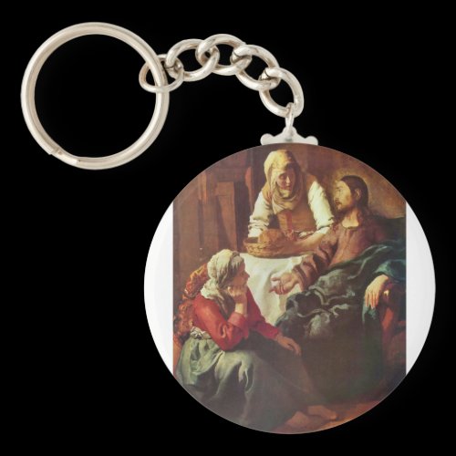 Christ with Mary and Martha by Johannes Vermeer Key Chains