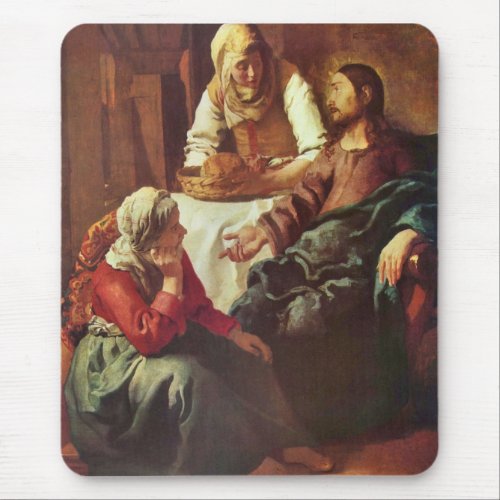 Christ with Mary and Martha by Johannes Vermeer Mouse Pad