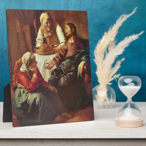 Christ with Mary and Martha by Johannes Vermeer Display Plaque