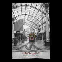 Christchurch New Zealand Tram Tea Towel american mojo kitchen towels