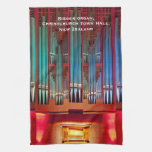 Christchurch organ tea towel with text