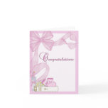 Christening Baptism Pink Congratulations cards