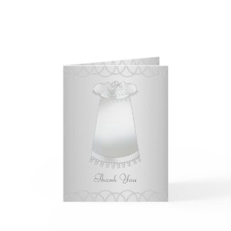 Christening Gift Thank You Cards White Pearl card