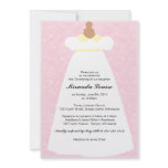 Christening Gown (Pink) Baptism Invitation