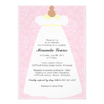 Christening Gown (Pink) Baptism Invitation