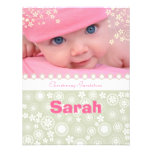 Christening, grey, white flowers baby invitation invitations
