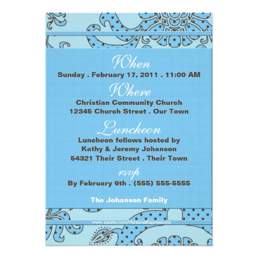 Christening Invitation for Baby Boy