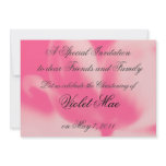 Christening Invitation Save the Date - Pink Tulip