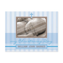 CHRISTENING INVITATION :: stylish stripe 1 postcards by edgeplus CHRISTENING INVITATION :: stylish stripe 1 postcards