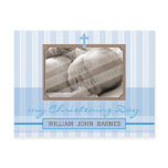 CHRISTENING INVITATION :: stylish stripe 1 Postcard