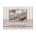 CHRISTENING INVITATION :: stylish stripe 2 postcards