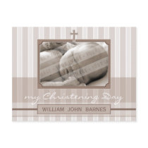 CHRISTENING INVITATION :: stylish stripe 2 postcards by edgeplus CHRISTENING INVITATION :: stylish stripe 2 postcards