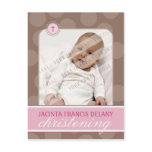 CHRISTENING INVITE :: polka dot - pink Postcards