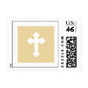 Christening Postage Stamp - Gold Cross stamp