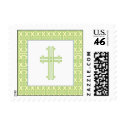 Christening Postage Stamp - Green Cross stamp