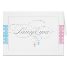 Christening Thank You Card  |  Twins