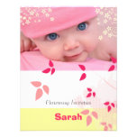 Christening, white, yellow, pink baby invitation invitations
