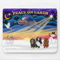 Christgmas Sunrise - Cavalier King Charles (three) mousepads