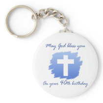 Christian 40th Birthday Gifts Keychain